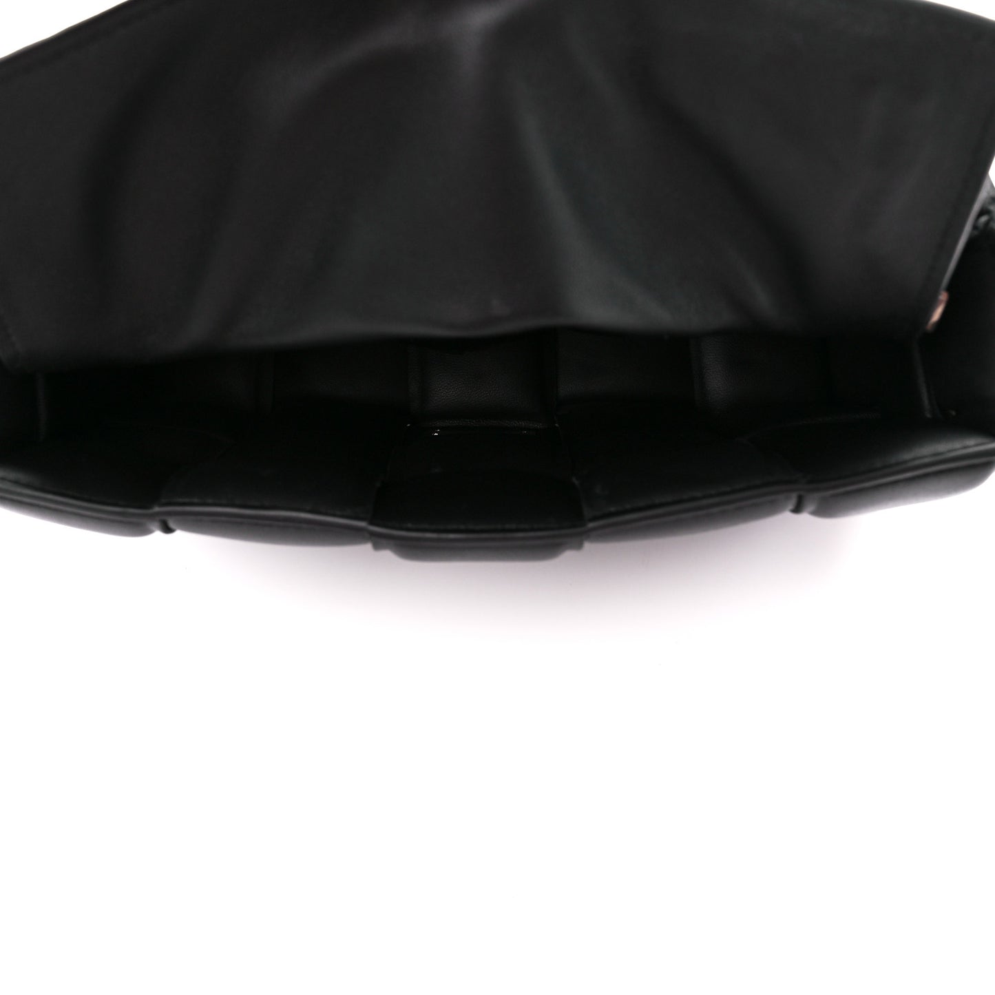 Lambskin Maxi Intreccio Padded Chain Cassette Crossbody Bag Black