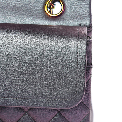 Chanel Iridescent Goatskin Quilted Medium Double Flap Purple 9 of 13