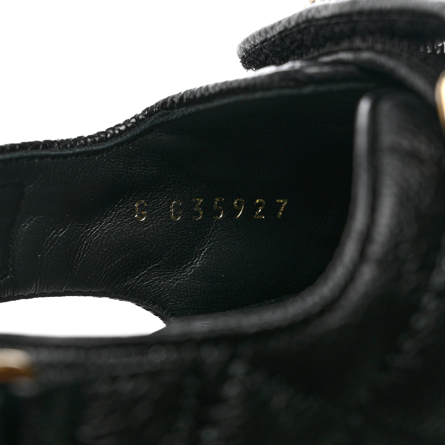 Grained Calfskin Velcro Dad Sandals 38 Black