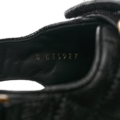 Chanel Grained Calfskin Velcro Dad Sandals 38 Black 7 of 9