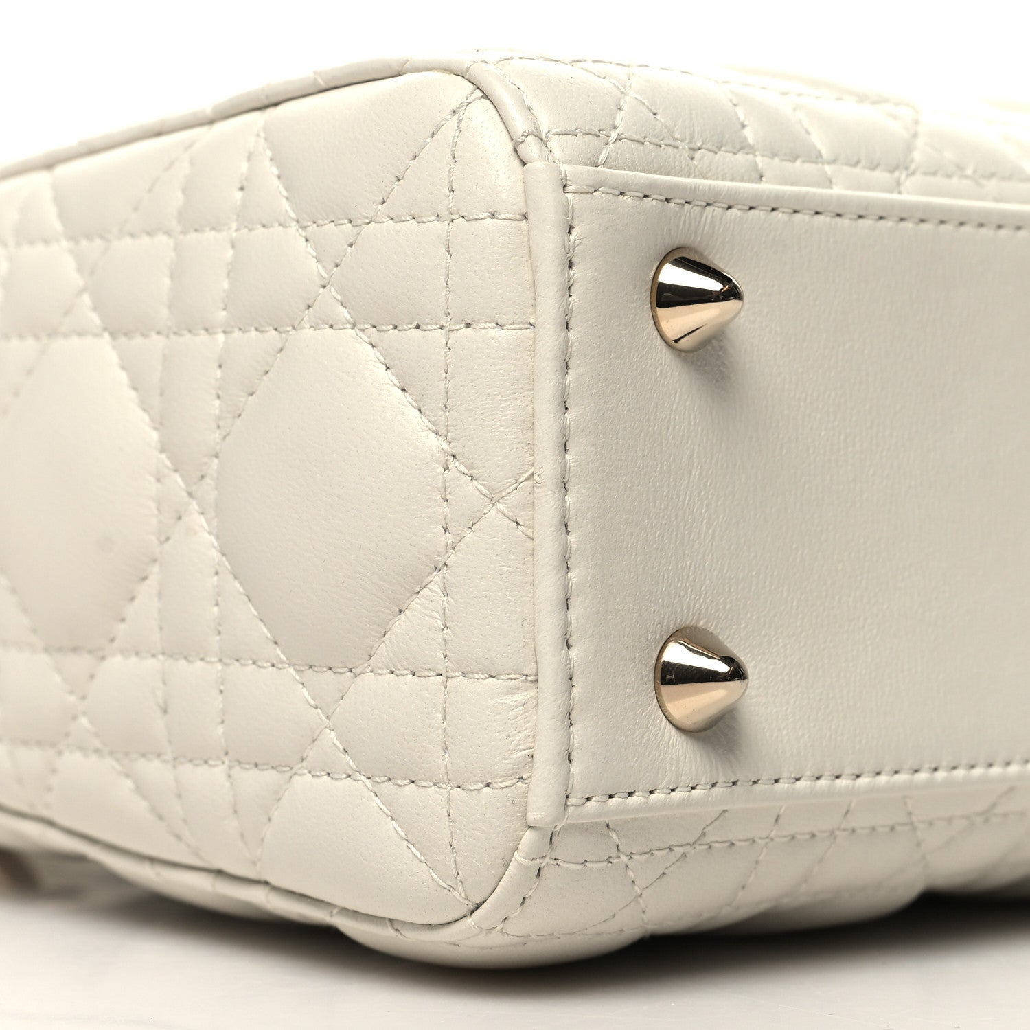Christian Dior Lambskin Cannage Small My ABCDior Lady Dior White 9 of 11