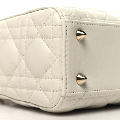Christian Dior Lambskin Cannage Small My ABCDior Lady Dior White 9 of 11