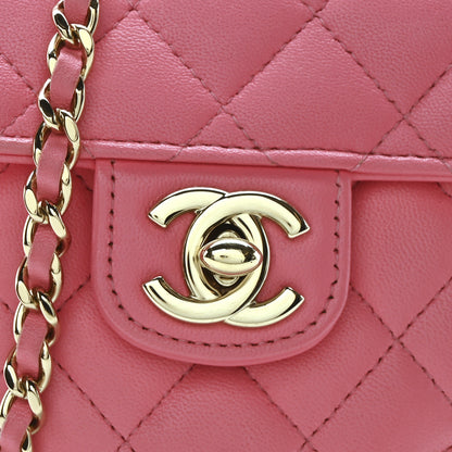 Chanel Lambskin Quilted CC In Love Heart Clutch With Chain Pink 8 of 10