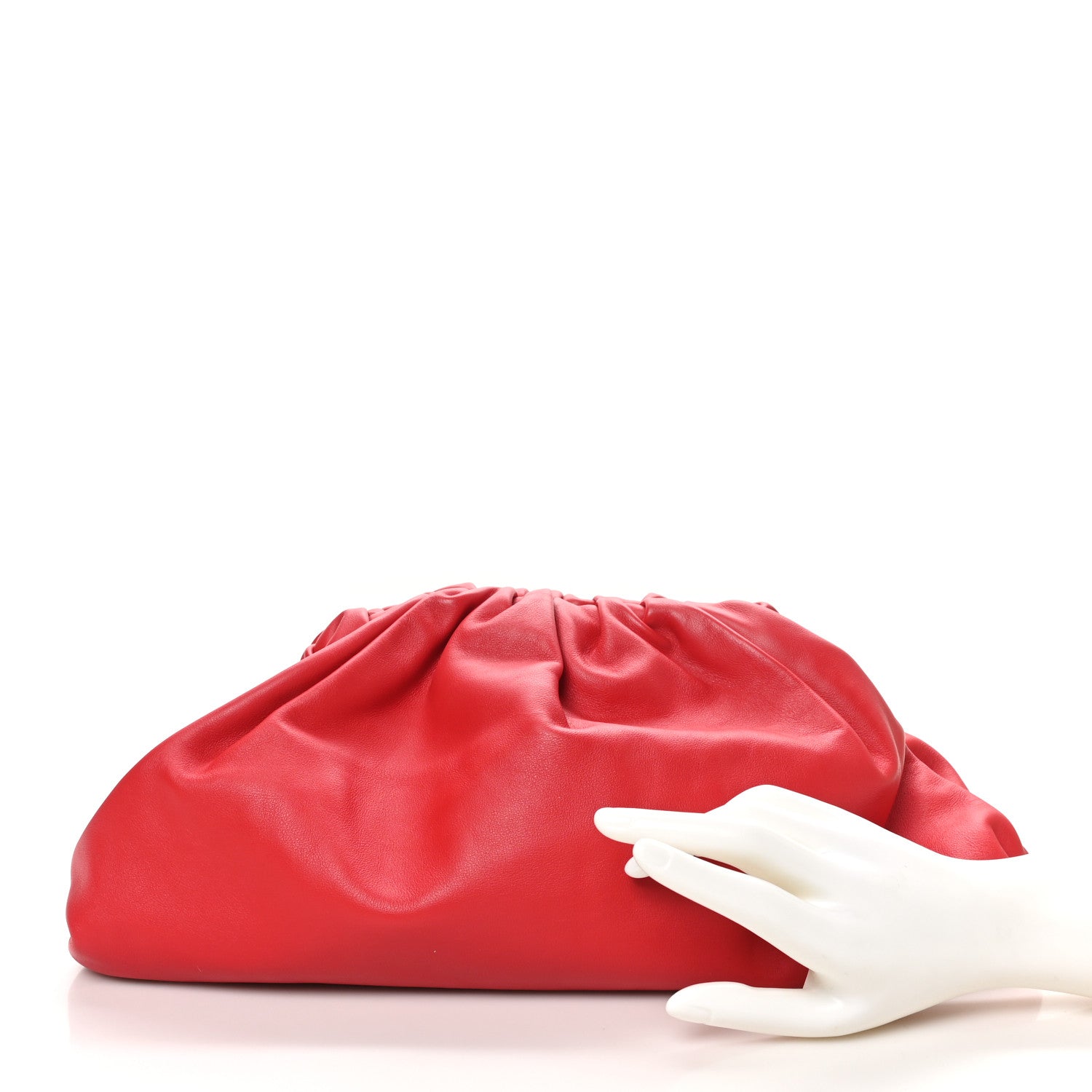 Bottega Veneta Smooth Butter Calf The Pouch Oversized Clutch Bright Red 2 of 11