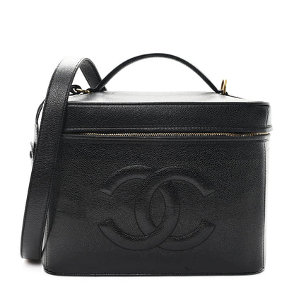 Chanel Caviar CC Vanity Train Case Black 1 of 12