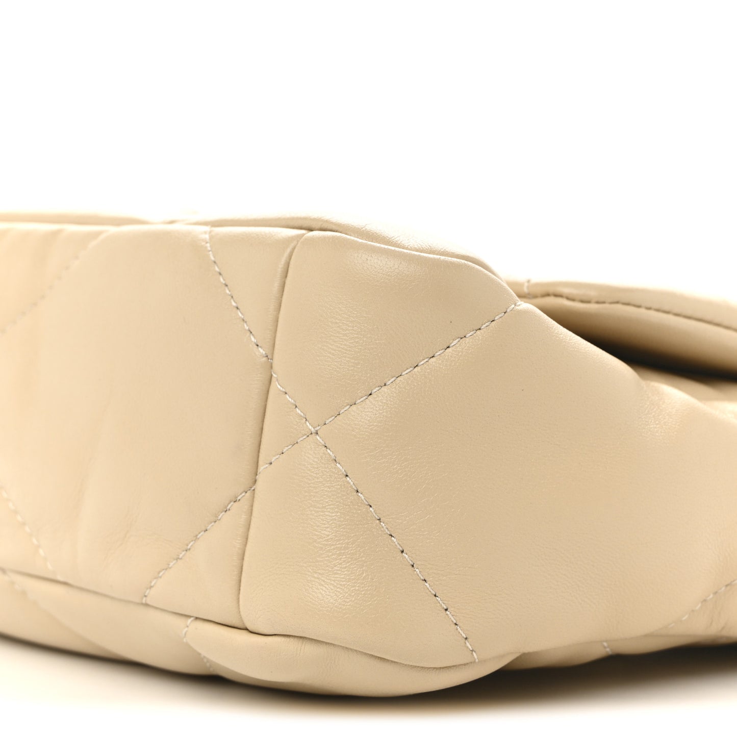 Lambskin Quilted Medium Chanel 19 Flap Light Beige