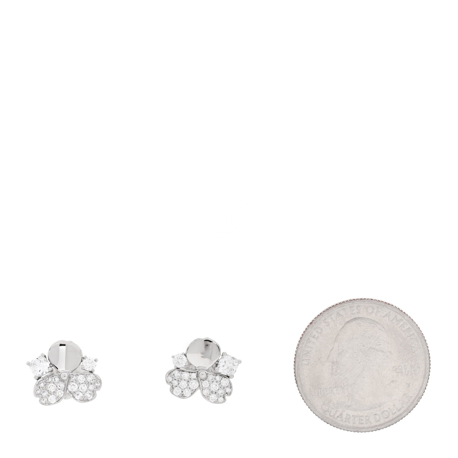 Tiffany Platinum Diamond Paper Flowers Cluster Earrings 2 of 5