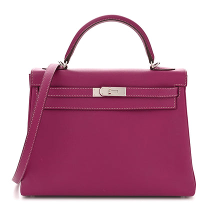 Hermes Epsom Candy Kelly Retourne 32 Tosca Rose Tyrien 1 of 11