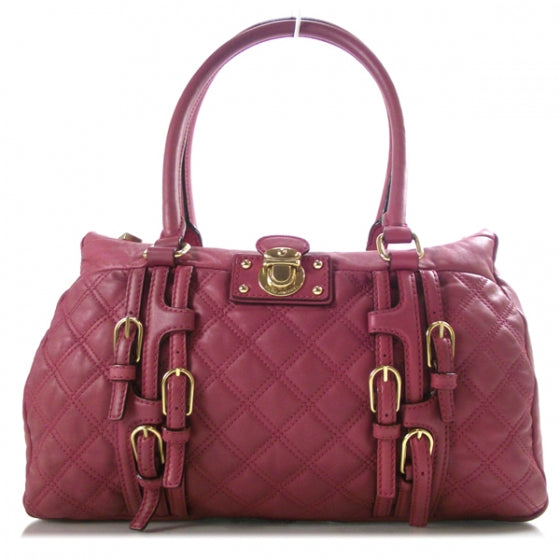 Marc Jacobs Leather Quilted Damen Bowler Fuchsia 1 of 13