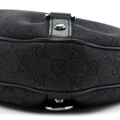 Gucci Denim Monogram Abbey D Ring Hobo Black 8 of 13