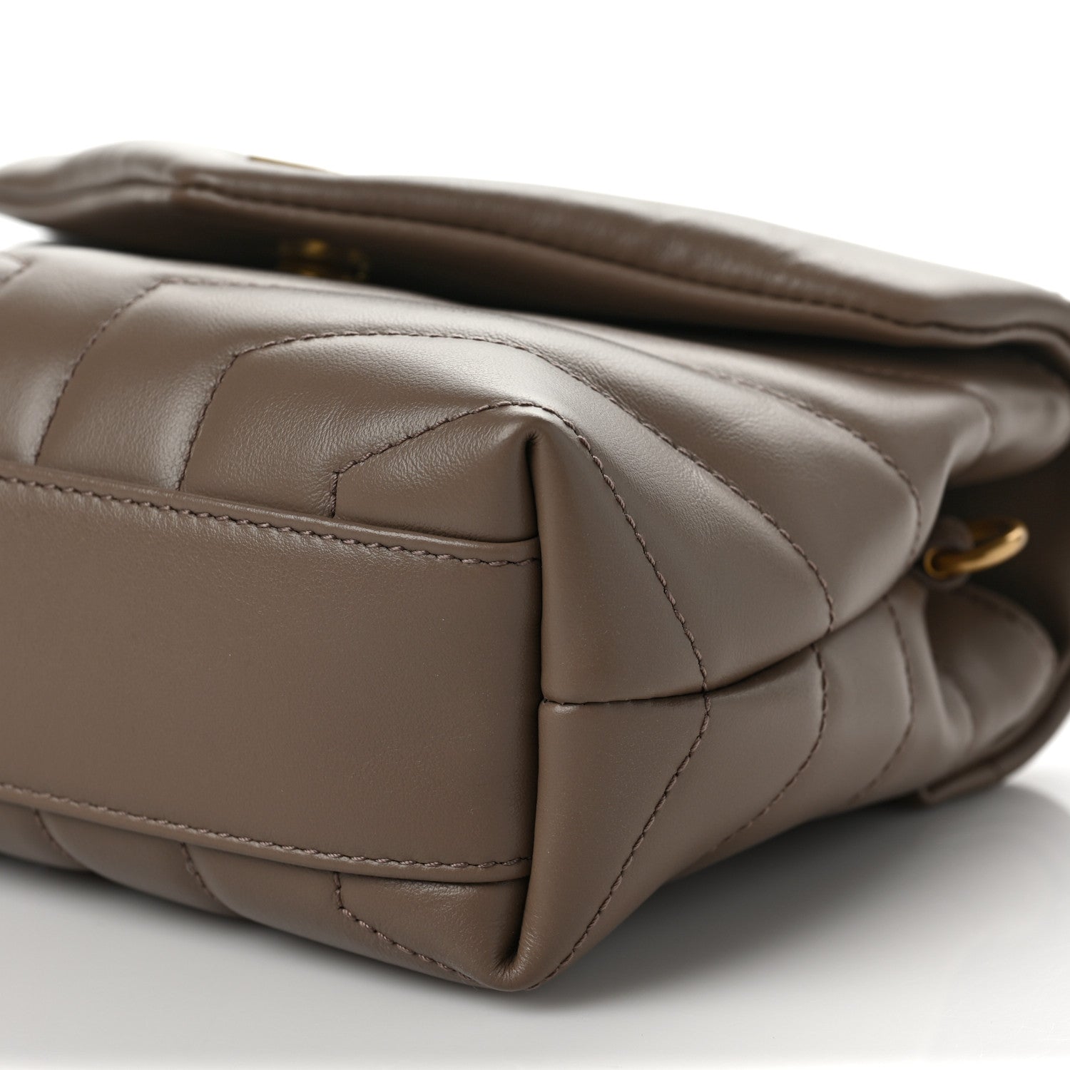 Saint Laurent Calfskin Y Quilted Monogram Toy Loulou Crossbody Bag Taupe 5 of 9