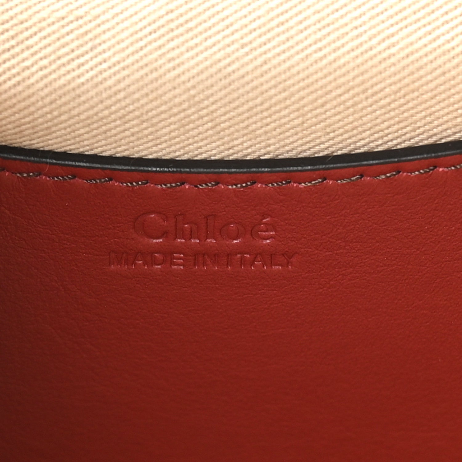 Chloe Calfskin Watersnake Embossed Large Tess Bag Red Black 6 of 9