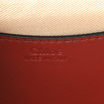 Chloe Calfskin Watersnake Embossed Large Tess Bag Red Black 6 of 9
