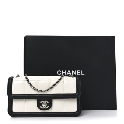 Chanel Lambskin Calfskin Small Chocolate Bar Flap Bag White Black 11 of 11