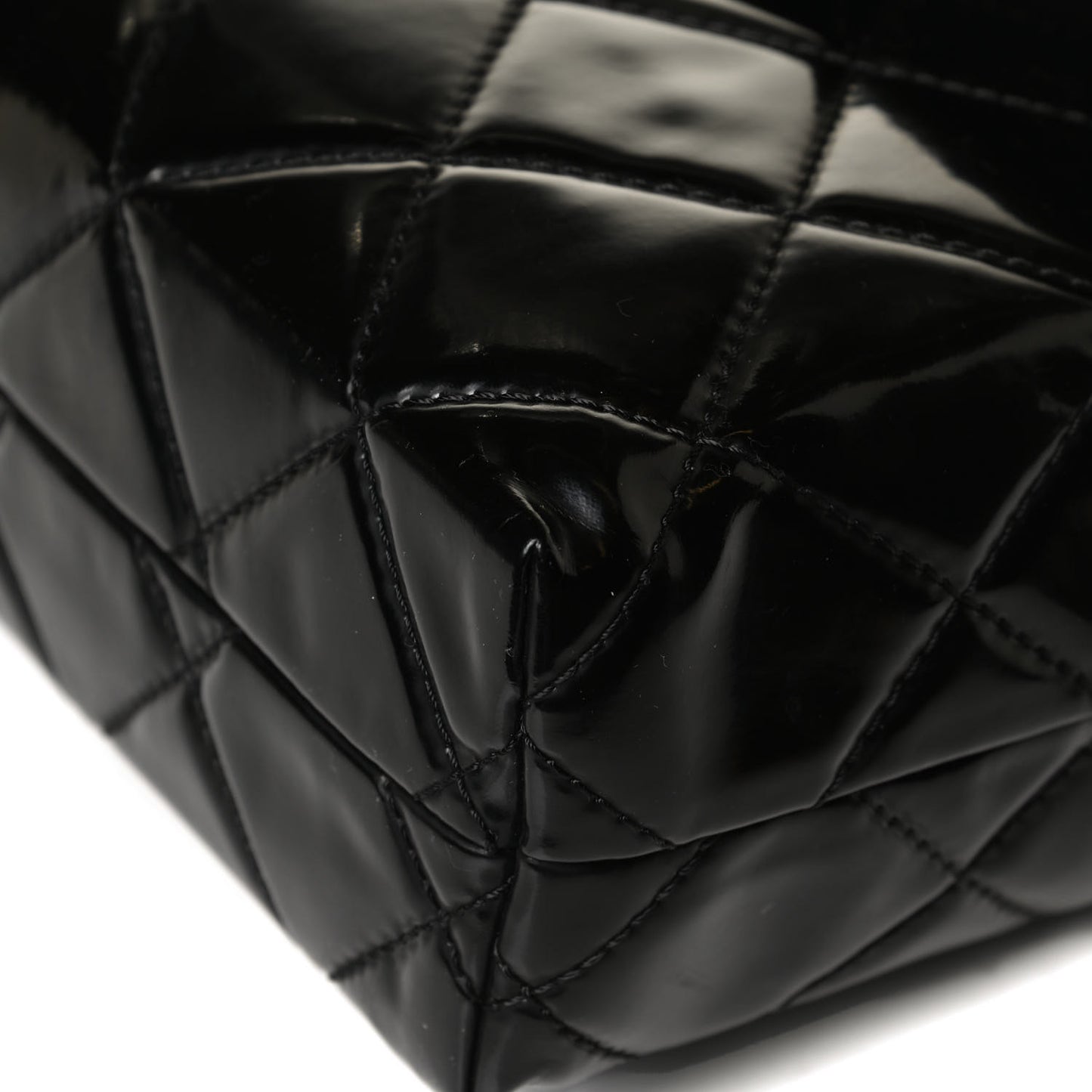 Vinyl Quilted In the Business Flap Bag Black