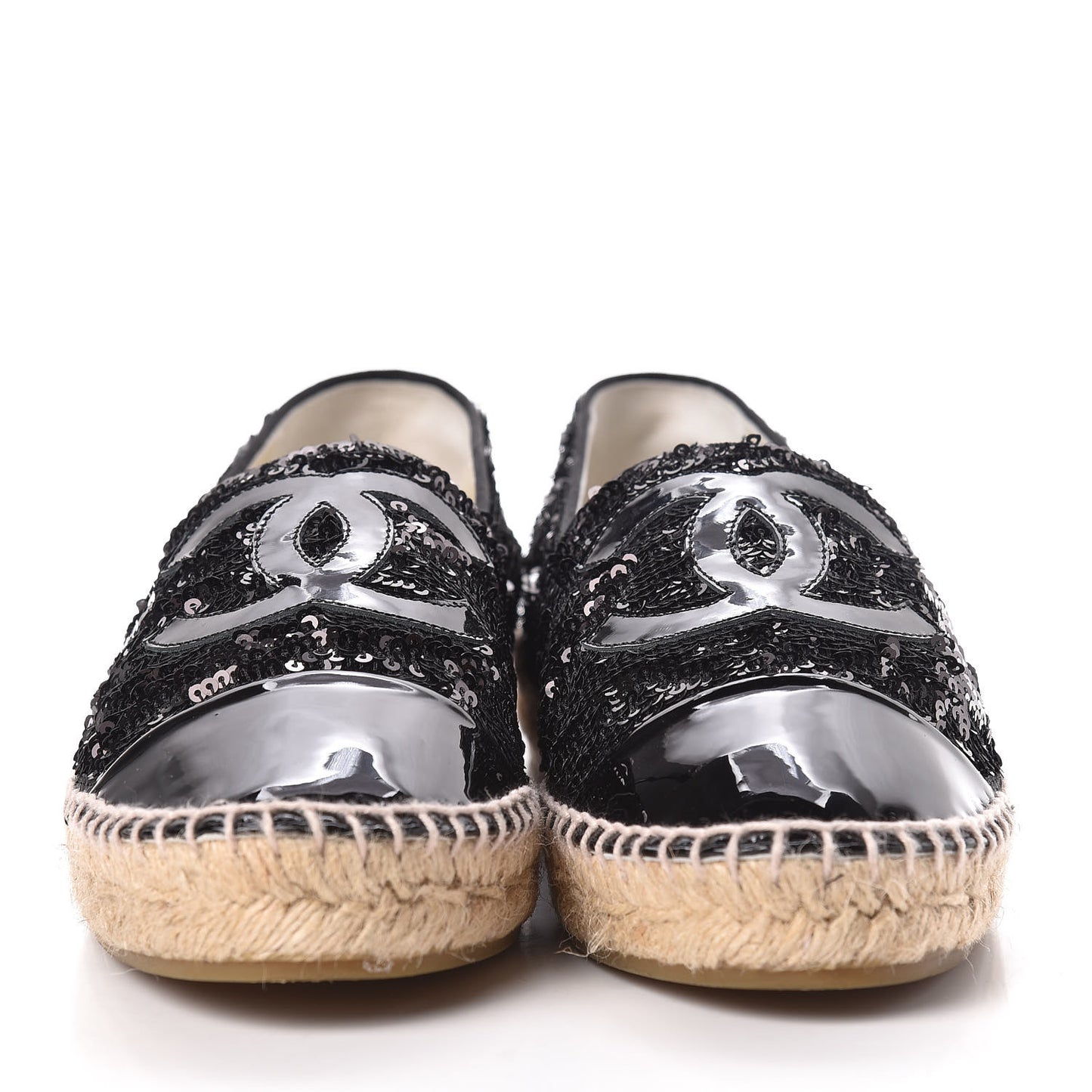 Patent Sequin CC Espadrilles 40 Black