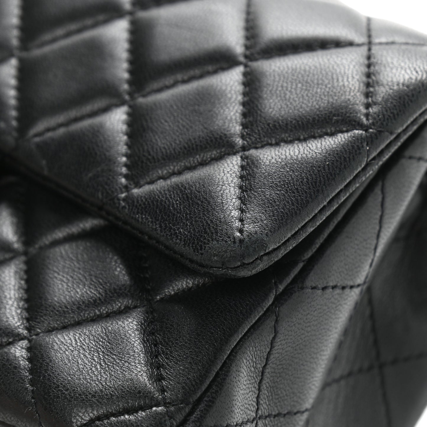 Lambskin Quilted Mini Rectangular Flap Black