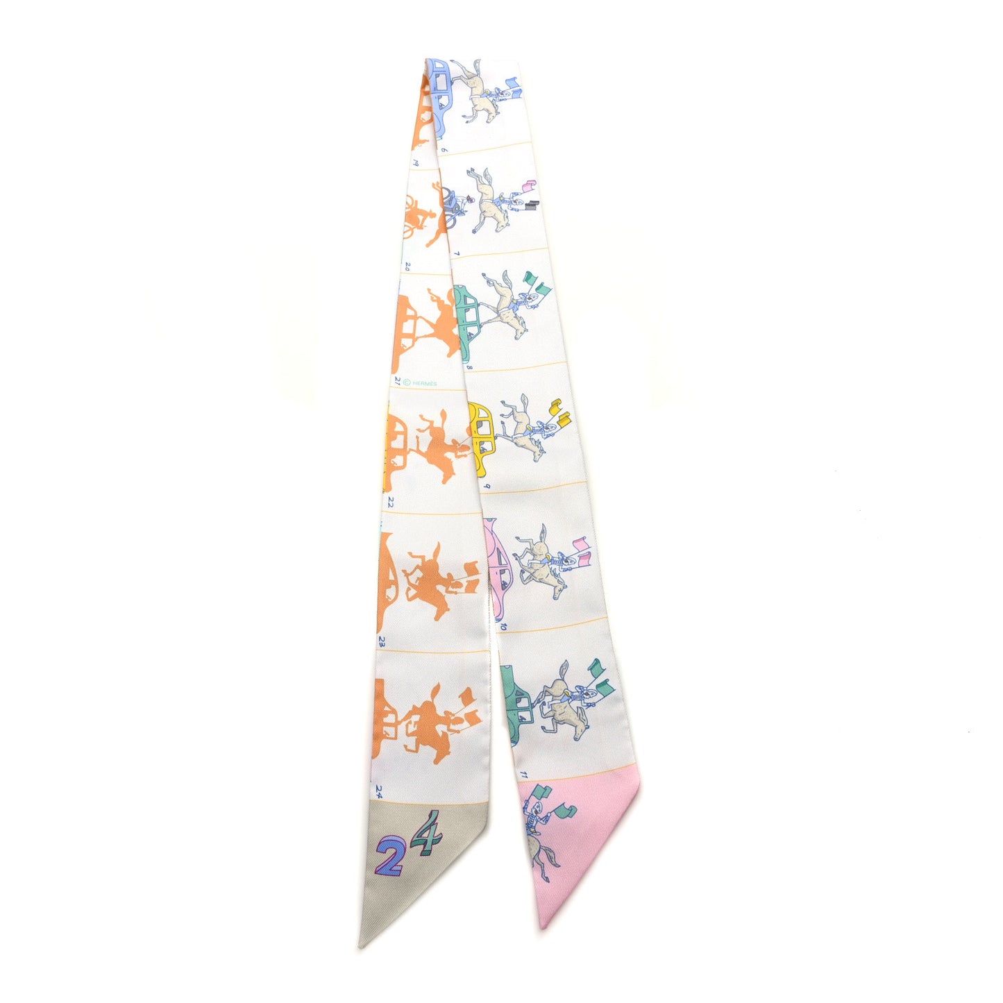Silk Parade CG Twilly Gris Perle Vert Jaune