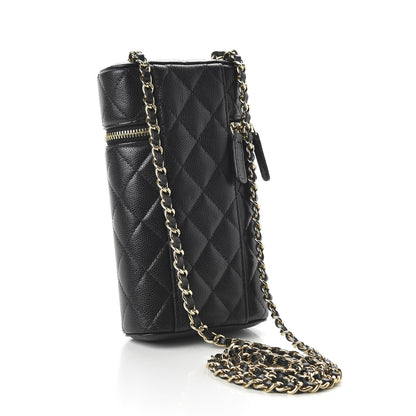 Chanel Caviar Quilted Phone Holder With Chain Black 3 of 11