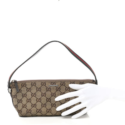Gucci Monogram Web Boat Pochette Brown 2 of 7