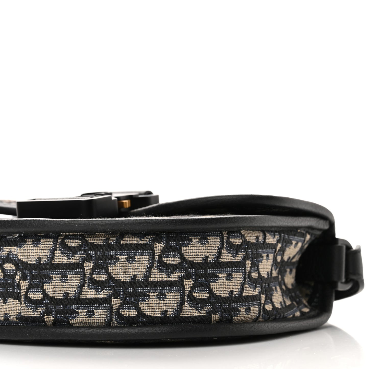Oblique Grained Calfskin Mini Gallop Bag With Strap Black Beige