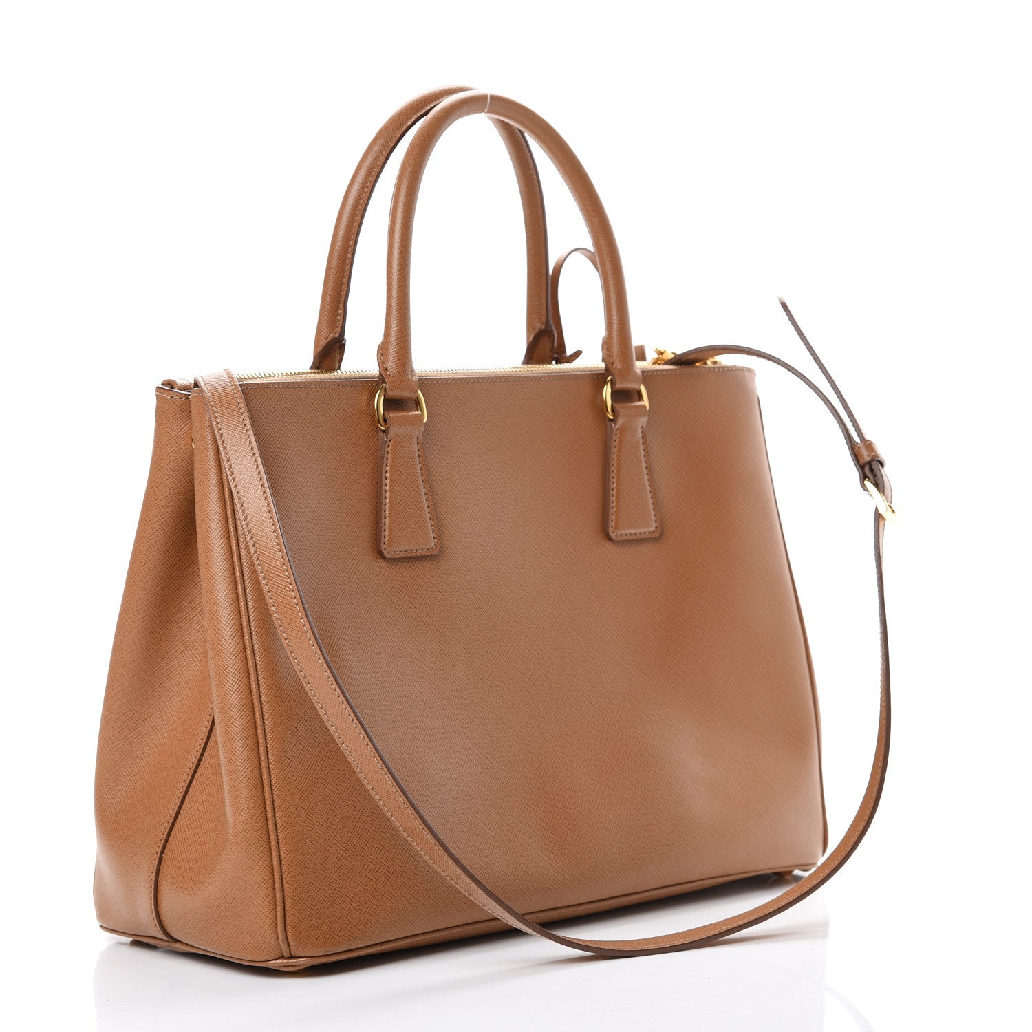 Prada Saffiano Medium Galleria Double Zip Tote Caramel 2 of 14