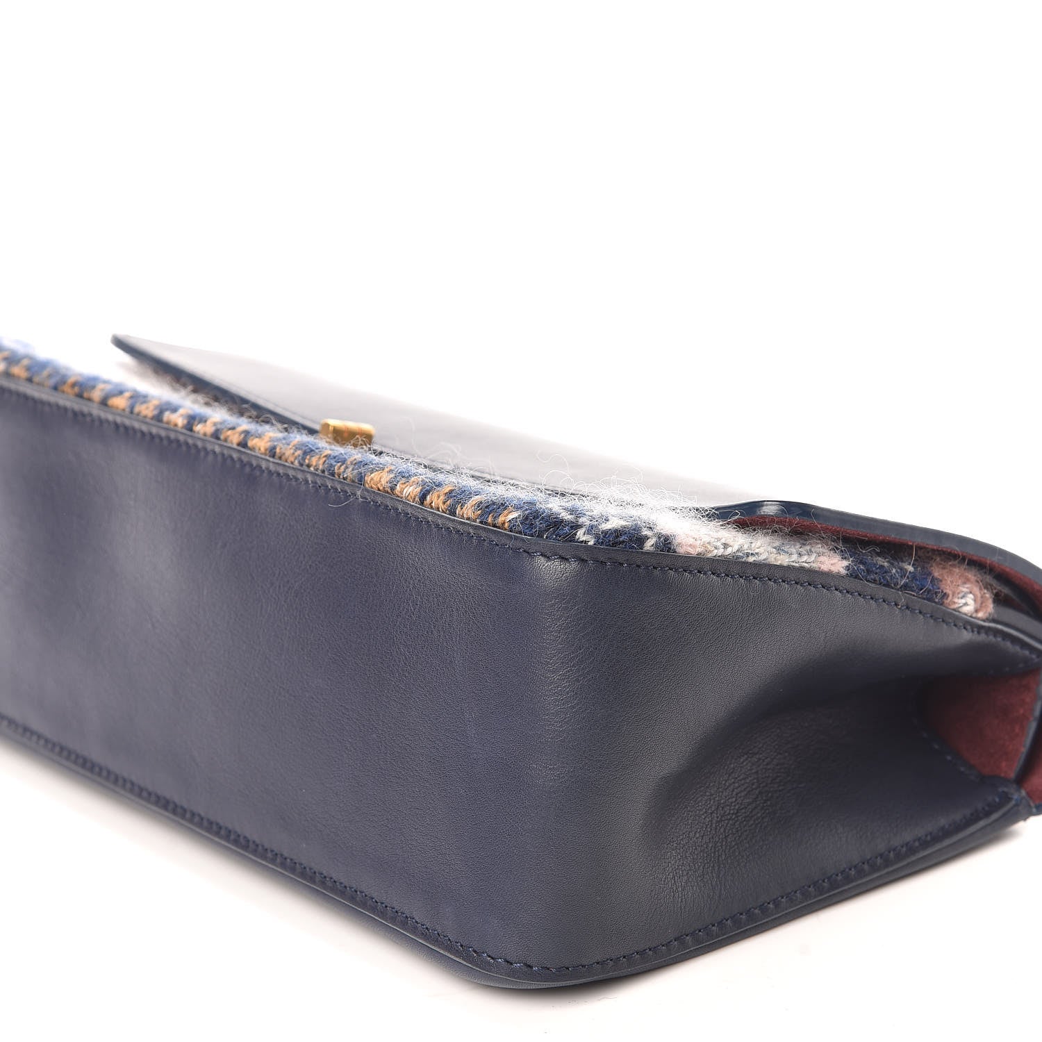 Chanel Smooth Calfskin Knit Nude 2.55 Reissue 226 Flap Navy 10 of 12