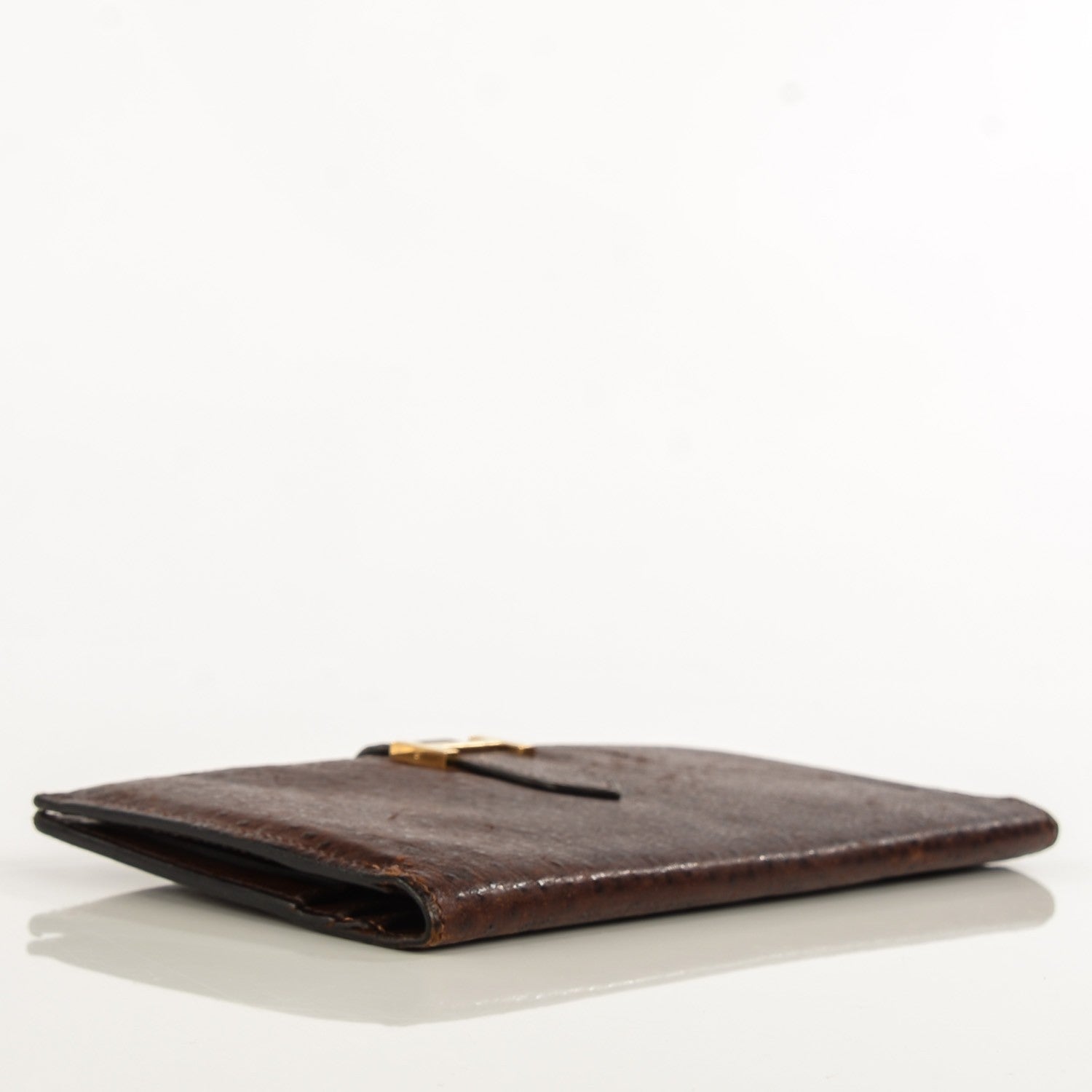 Hermes Ostrich Bearn Wallet Chocolate 7 of 12