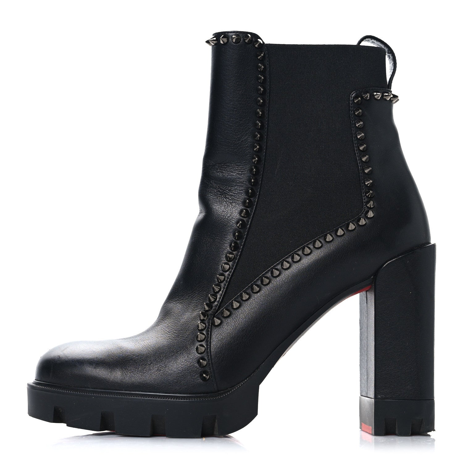 Christian Louboutin Nappa Out Line Spike Lug 100 Boots 41 Black 1 of 8