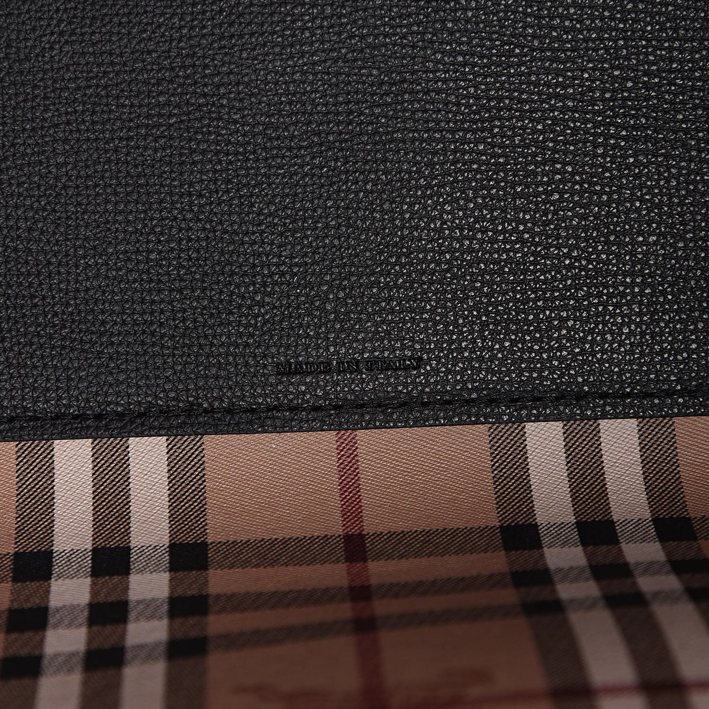 Grainy Calfskin Haymarket Colours Check Medium Zip Tote Black