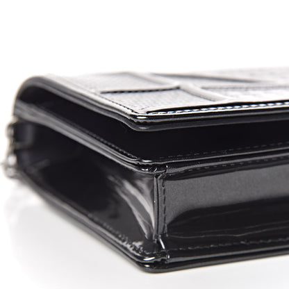 Christian Dior Metallic Patent Micro-Cannage Diorama Wallet on Chain Pouch Black 8 of 10