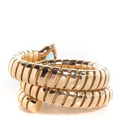 Bulgari BVLGARI 18K Yellow Gold Blue Topaz Serpenti Ring Size 7 3 of 5