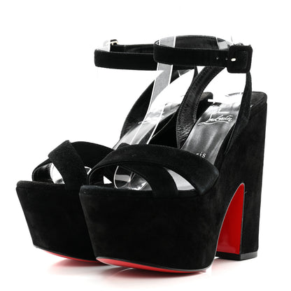 Christian Louboutin Velvet Super Yaz 160 Sandals 37.5 Black 3 of 11