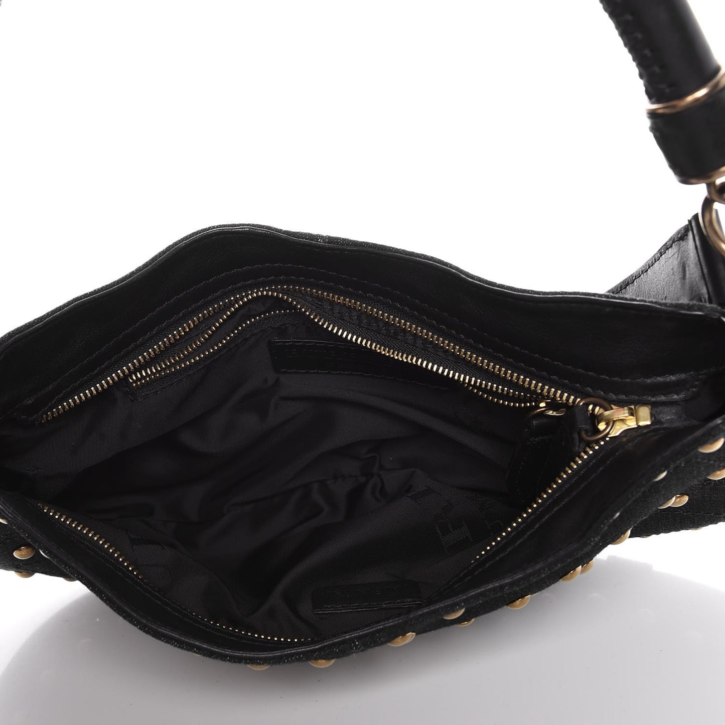 Denim Studded Shoulder Bag Navy Blue