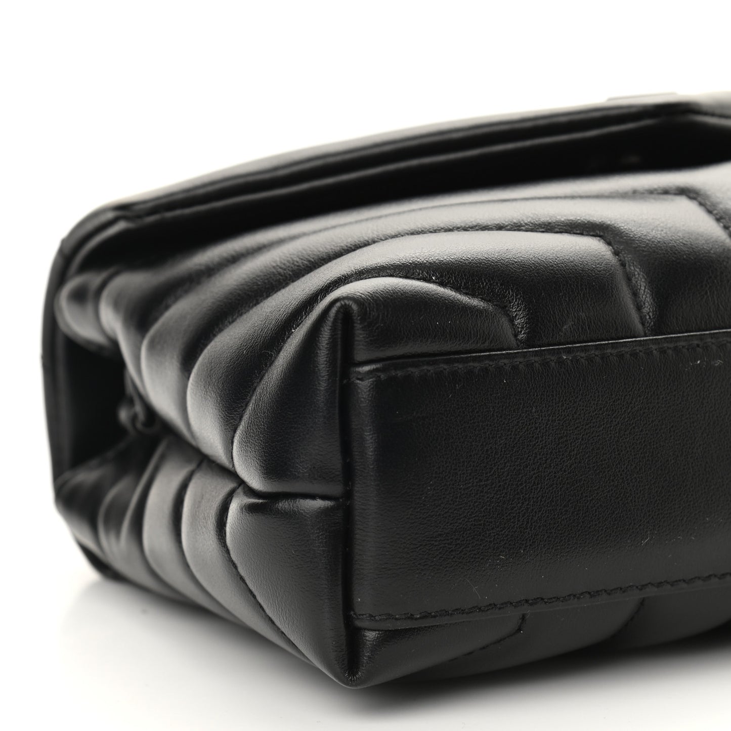 Calfskin Y Quilted Monogram Toy Loulou Crossbody Bag Black