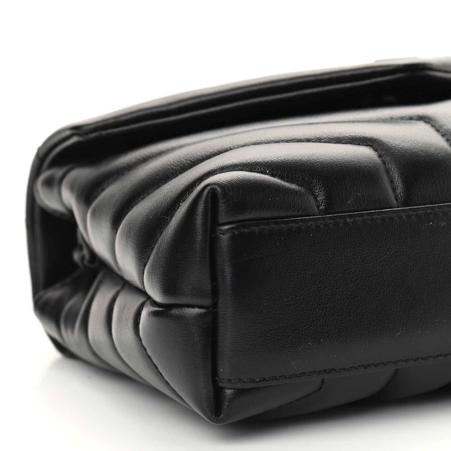Saint Laurent Calfskin Y Quilted Monogram Toy Loulou Crossbody Bag Black 8 of 9