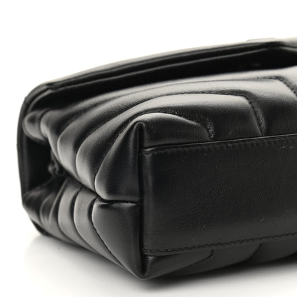 Saint Laurent Calfskin Y Quilted Monogram Toy Loulou Crossbody Bag Black 8 of 9