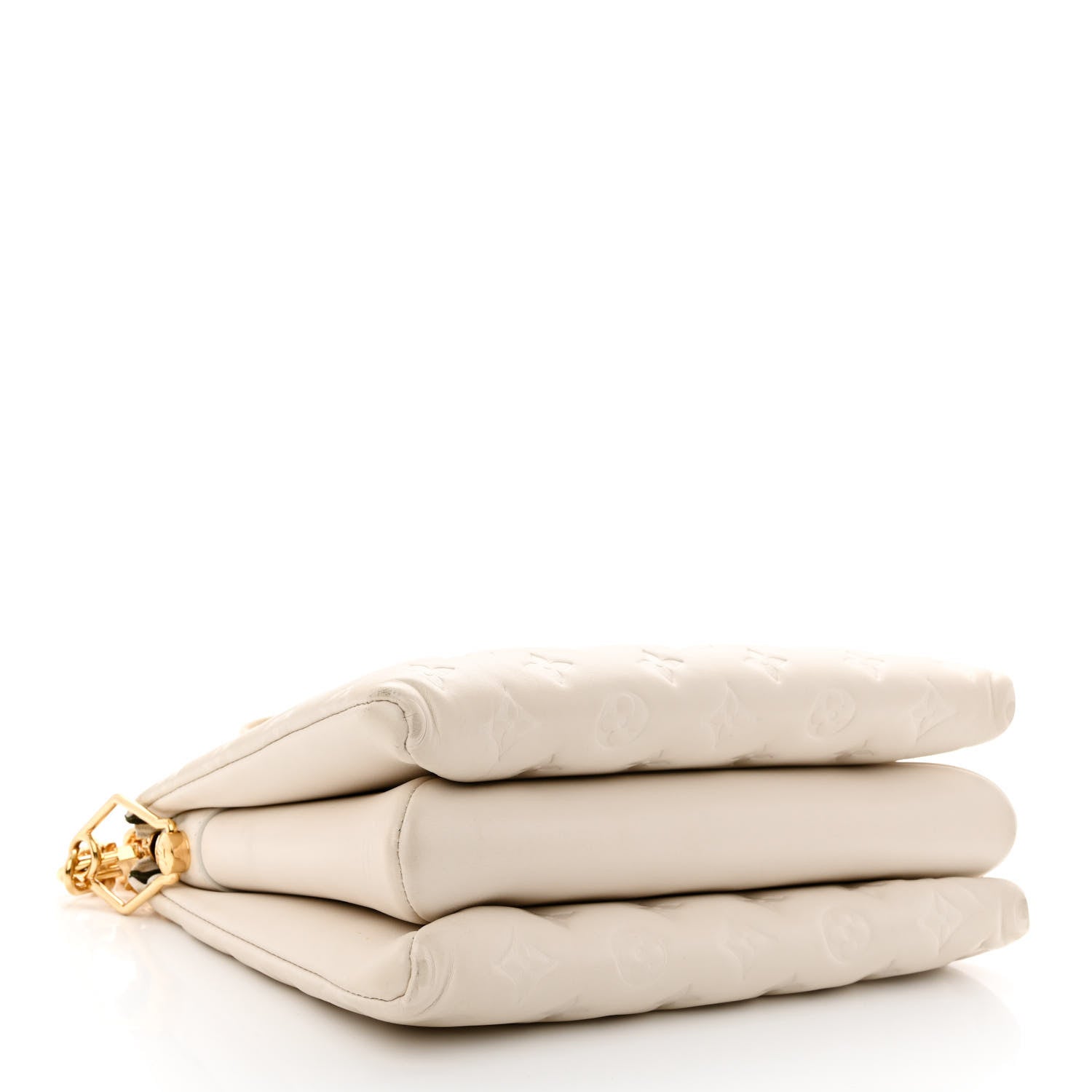 Louis Vuitton Lambskin Embossed Monogram Coussin PM Cream 4 of 9