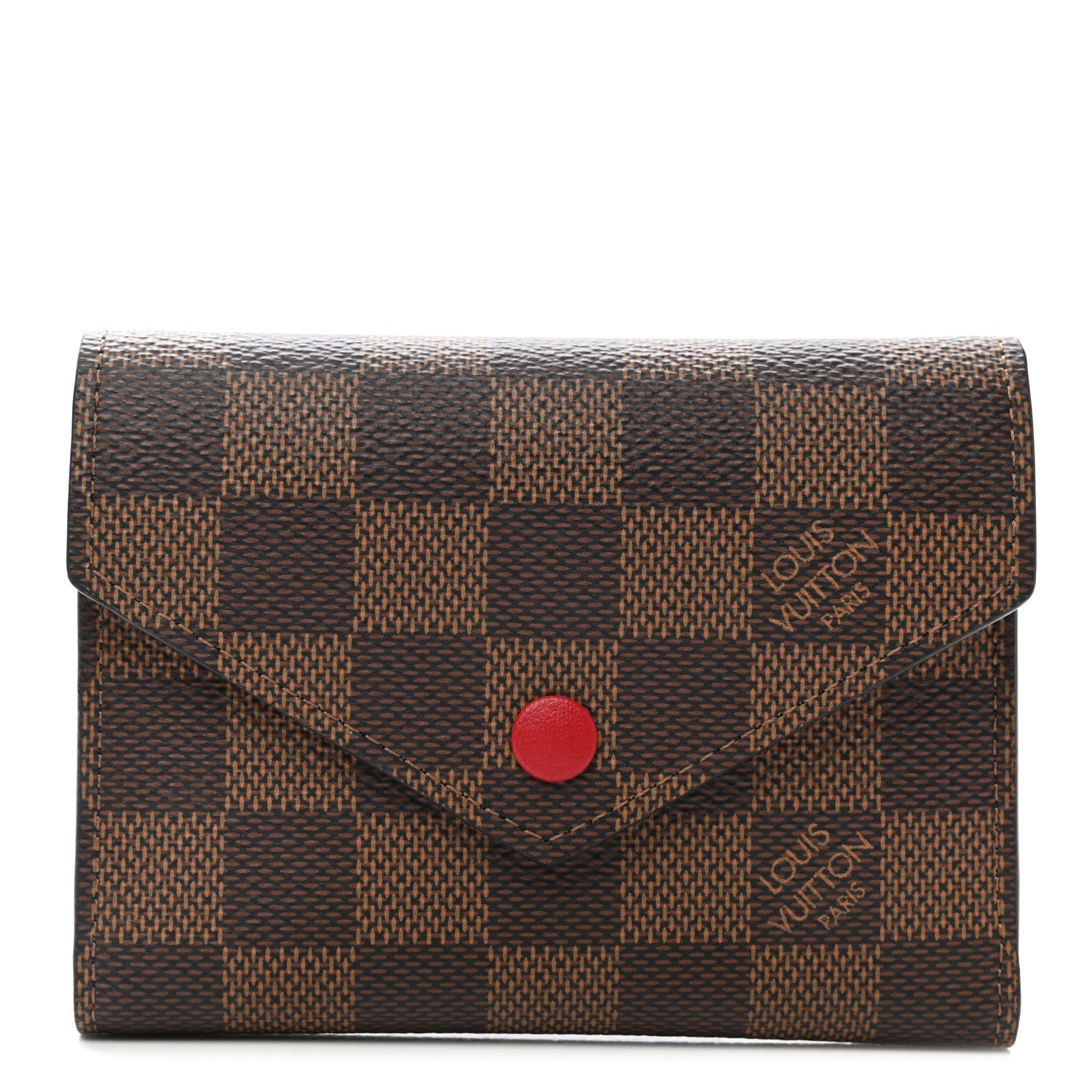 Louis Vuitton Damier Ebene Victorine Wallet Red 1 of 7