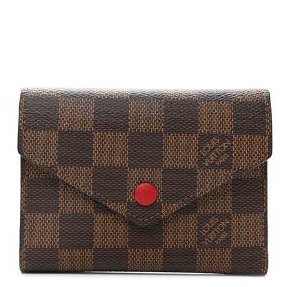 Louis Vuitton Damier Ebene Victorine Wallet Red 1 of 7