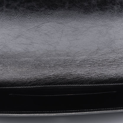 Saint Laurent Metallic Calfskin Monogram Large Belle De Jour Clutch Dark Silver 5 of 22