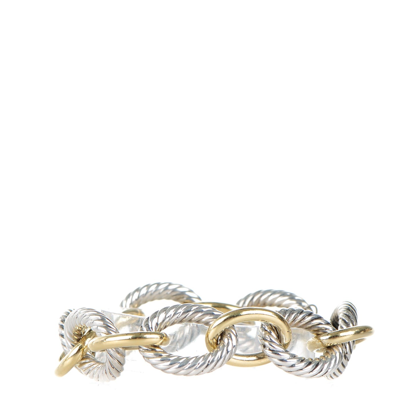 Sterling Silver 18K Yellow Gold 17mm Extra Large Oval Link Bracelet