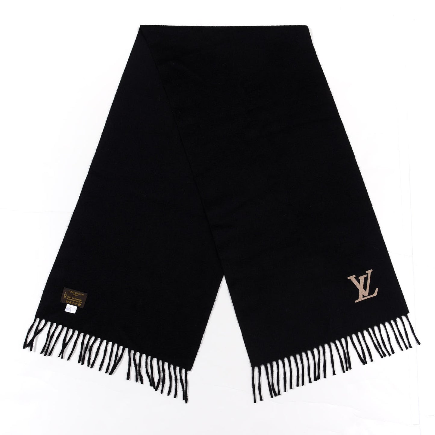 Cashmere Jhelam Muffler Scarf Black
