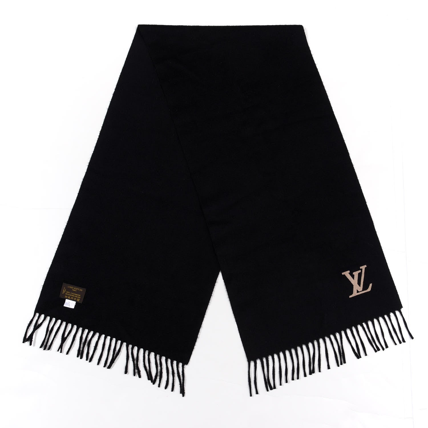 Louis Vuitton Cashmere Jhelam Muffler Scarf Black 2 of 4