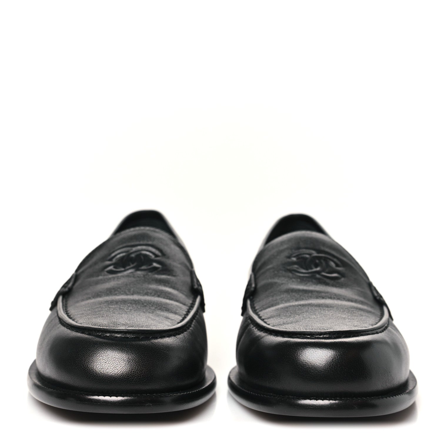 Chanel Lambskin CC Mocassin Loafers 41 Black 3 of 10