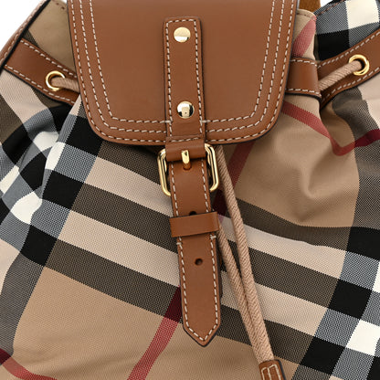 Burberry Nylon Calfskin Nova Check Backpack Brown 8 of 10