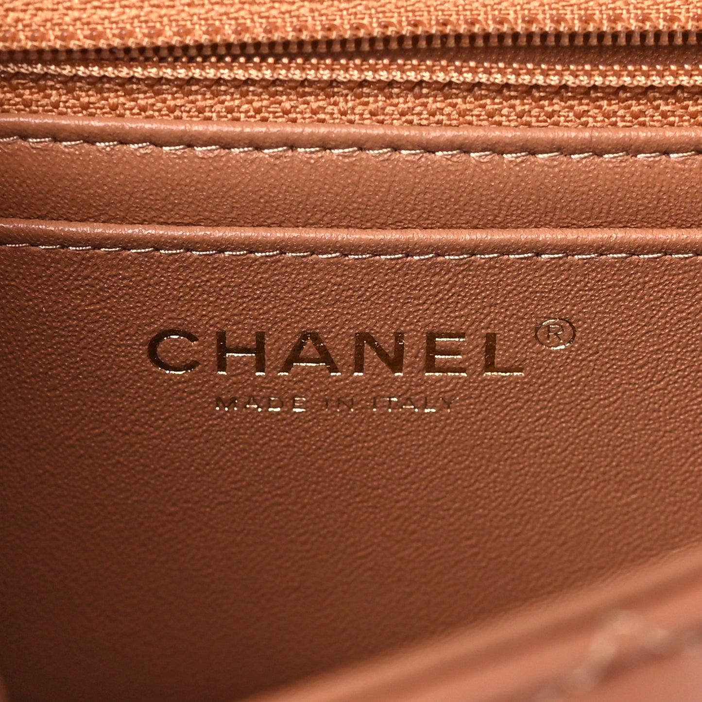 Lambskin Quilted Mini Rectangular Flap Brown