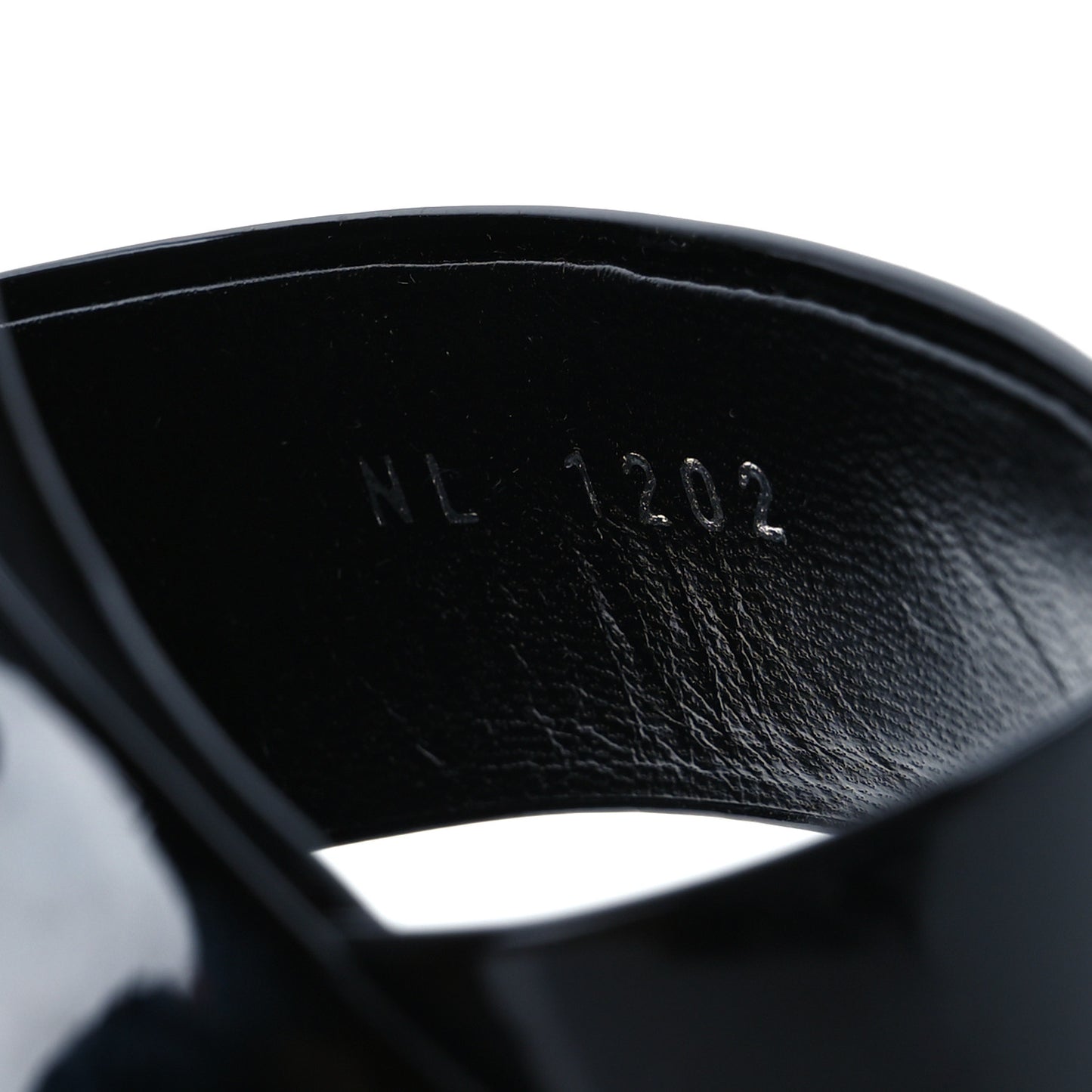 Patent Calfskin Fame Platform Sandal 39.5 Black