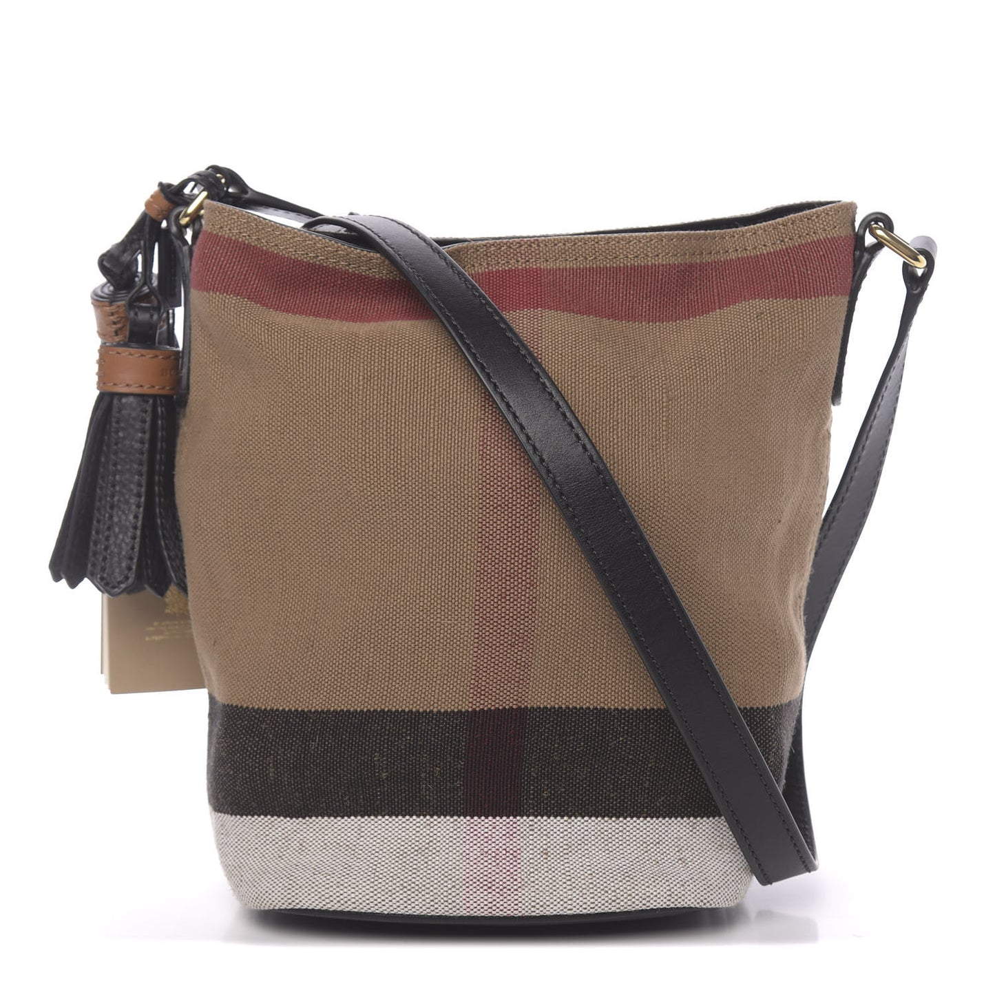 Canvas Mega Check Mini Ashby Tassel Crossbody Black