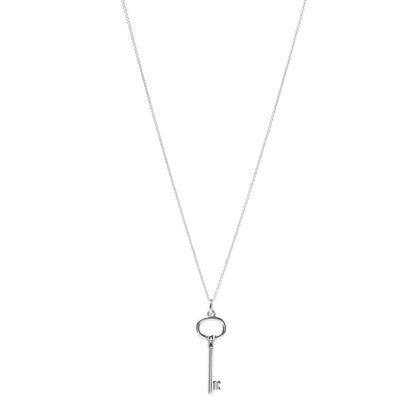 Tiffany Sterling Silver Oval Key Pendant Necklace 1 of 6